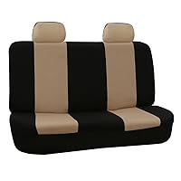 FH Group Car Seat Cover Rear Seat Cover for Back Seat Cloth - Universal Fit for Cars with Solid Bench, Beige Car Seat Protector for Dogs and Kids, Car Interior Accessories for SUV, Sedan and Van