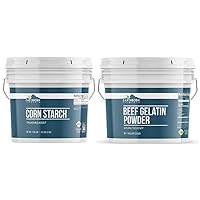 Earthborn Elements Corn Starch and Beef Gelatin Powder Bundle, 1 Gallon Bucket Each, Thickeners, Cooking