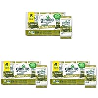 gimMe Organic Roasted Seaweed Sheets Extra Virgin Olive Oil Keto Vegan Gluten Free Great Source of Iodine and Omega 3’s Healthy OnTheGo Snack for Kids Adults, 6 Count *New (Pack of 3)