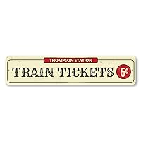 Station Name Train Tickets, Decorative Sign Party Ticket Booth Aluminum Sign - 4