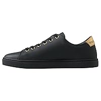 Dolce & Gabbana Black Gold Leather Classic Sneakers Women's Shoes