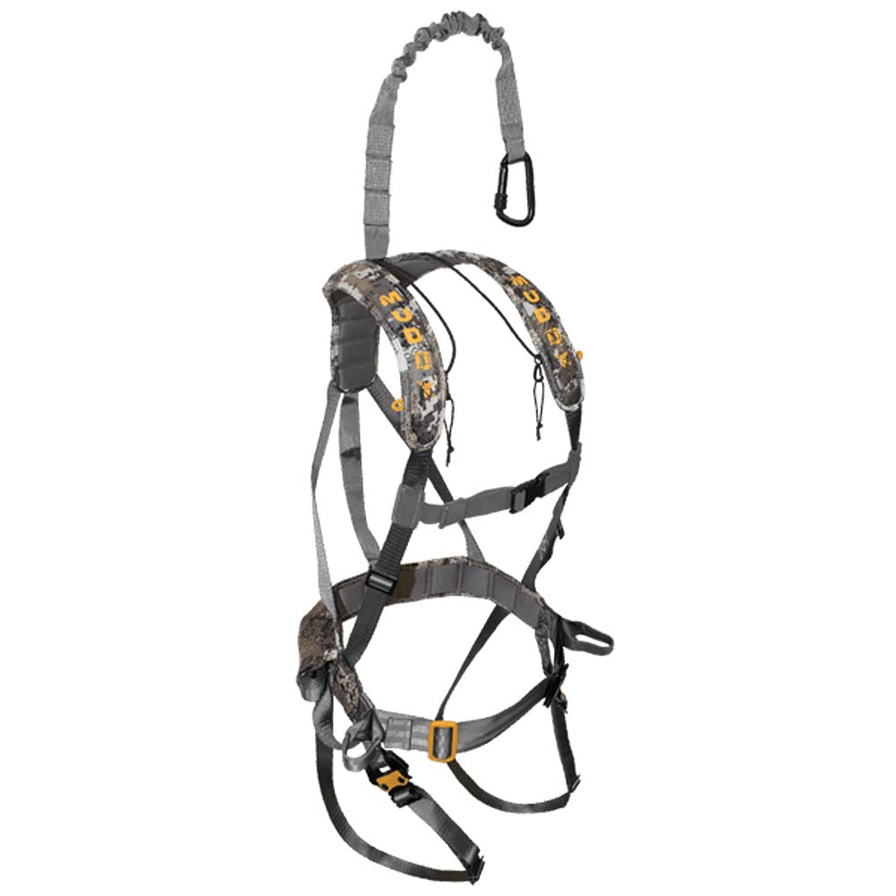 Muddy Hunting Tree Stand Safety Systems Lightweight Padded Nylon Whitetail Deer Quick-Release Ambush Optifade Elevated II Harness