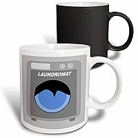 3dRose Florene Humor - Cute Commercial Washer With Word Laundromat - Mugs (mug_44928_3)