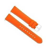 Ewatchparts 22MM SILICONE RUBBER DIVER WATCH BAND STRAP COMPATIBLE WITH GUCCI WATCH ORANGE WHITE STITCH