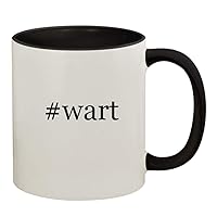 #wart - 11oz Ceramic Colored Handle and Inside Coffee Mug Cup, Black