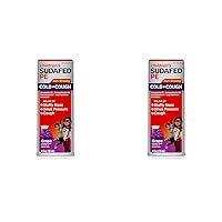 Nasal Decongestant, Cough Suppressant Cold + Cough Non-Drowsy, Grape Flavor 4 fl oz (Pack of 2)