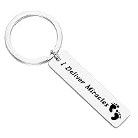 Appreciation Gift Keychain Obstetrician Gynecologist Gift for OBGYN Doctor Midwife I Deliver Miracles Jewelry Thank You Keyring Delivery Nurse Gift for Birthday Thanksgiving Day Christmas Nurse's Day