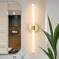 Dimmable LED Bathroom Vanity Lights 360° Full Lighting Bathroom Light Fixtures Over Mirror Vanity Light Bar Modern Wall Sconce Warm Light for Bedroom Living Room - Gold, 22 inch