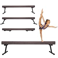 6FT/8FT Gymnastic Balance Beam,Adjustable High and Low Level Floor Beam - Highly Stable - Gym Practice Training Equipment for Kids Children Girls Home