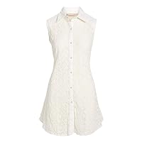 Women's White Lace Button-Up Vest