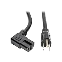 Tripp Lite 8ft Heavy Duty Power Extension Cord Cable 15A 14 AWG 5-15P to Right-Angle C15 Black 8' (P019-008-C15RA)
