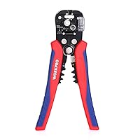 WORKPRO Self Adjusting Wire Stripper, 3-in-1 Automatic Wire Stripper/Cutter/Crimper, AWG10-24, 8 Inch Multi Pliers For Electrical Wire Stripping, Cable Cutting, Crimping,Red&blue