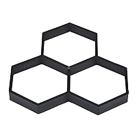 Concrete Molds and Forms, Hexagon Walk Maker Reusable Cement Paving Moulds, DIY Stepping Stones Paver, Pavement Mold for Lawn, Garden Walkway, 3 Grids