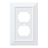 Franklin Brass Classic Architecture Wall Plate, Pure White Single Duplex Outlet Cover, 1-Pack, W35242-PW-C