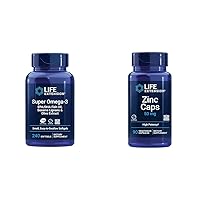 Life Extension Super Omega-3 EPA/DHA Fish Oil, Sesame Lignans & Olive Extract - Omega 3 Supplement & Zinc Caps, zinc 50 mg, zinc Citrate, Support The Body's Immune defenses
