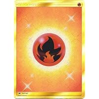 Pokemon Sun & Moon Burning Shadows Secret Rare Fire Energy #167