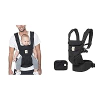 Ergobaby 360 All-Position Baby Carrier with Lumbar Support (12-45 Pounds), Pure Black and Omni 360 All-Position Carrier for Newborn to Toddler (7-45 Pounds)