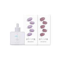 ohora Semi Cured Gel Nail Care (Easy Peel Remover, N Blueberry Jam, N Bare Plum) - The Berry Duo & Remover Set - Professional Salon-Quality Nail Care