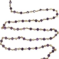 Red Garnet & Freshwater Pearl Stone Faceted & Pearl Smooth Rondelle Gemstone Beaded Rosary Chain by Foot For Jewelry Making - 24K Gold Plated Over Silver Handmade Wire Wrapped Bead Chain Necklaces