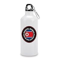 The Greatest Place On Earth North Korea Funny Stainless Steel Sports Water Bottle North Korea Flag Insulated Sports Water Bottle with Carabiner Clip, Sports Bottles 14 Oz, White