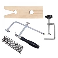 Jeweler's Saw Frame Adjustable with 144 Blades Professional Jewelry Making Kit with Wooden Pin Clamp Wood Fixtures Set