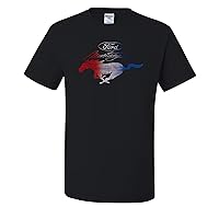 Ford Mustang Pony American Flag United States Flag Licensed Official Mens T-Shirts