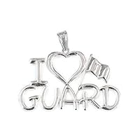 I Heart Guard Charm in Sterling Silver