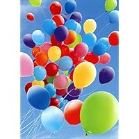 Dozens of Colorful Balloons in Blue Sky Graduation Card