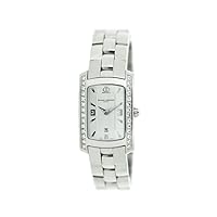 Baume & Mercier Hampton Milleis Women's 8513 Silver Dial Diamond Bezel Steel Watch