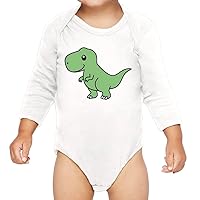 Cute Dino Baby Long Sleeve Onesie - Dinosaur Lover Clothing - Dinosaur Themed Clothing