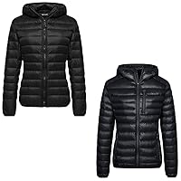 wantdo Women's Winter Down Jacket Black Large Women's Warm Coat Black XX-Large