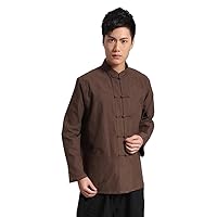 ZooBoo Traditional Long Sleeve Tang Kung Fu Uniform Men's Shirt
