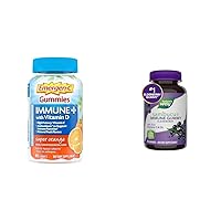 Immune+ Immune Gummies, Vitamin D Plus 750 mg Vitamin C, Immune Support Dietary Supplement & Nature's Way Sambucus Elderberry Immune Gummies, Daily Immune Support for Kids and Adults*