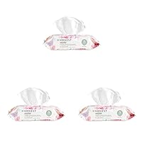 The Honest Company Clean Conscious Unscented Wipes | Over 99% Water, Compostable, Plant-Based, Baby Wipes | Hypoallergenic for Sensitive Skin, EWG Verified | Rose Blossom, 72 Count (Pack of 3)