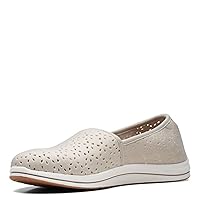 Clarks Women's Breeze Emily Loafer, Light Taupe Synthetic, 9
