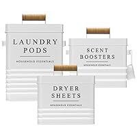 Laundry Pods and Scent Boosters containers with Dryer Sheets Holder 3-Pack