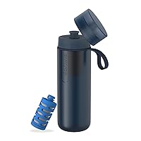 PHILIPS Water GoZero Active BPA-Free Water Bottle with Fitness Tap Water Filter, Sport Squeeze Water Bottle, Lightweight, 24 oz with Fitness Filter, Blue