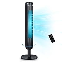 Aikoper Tower Fan, Oscillating Quiet Cooling Fan Tower with LED Display, Timer and Remote, Built-in 3 Modes and Speed Settings, Portable Stand Floor Fans Safe for Children Bedroom and Home Office Use