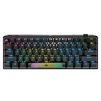 Corsair K70 PRO MINI WIRELESS RGB 60% Mechanical Gaming Keyboard (Fastest Sub-1ms, Swappable CHERRY MX Speed Keyswitches, Aluminum Frame, PBT Double-Shot Keycaps) QWERTY, NA Layout - Black
