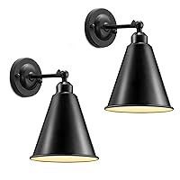 Vintage Wall Sconces, 2PACK Industrial Wall Sconces, Modern Black Wall Sconces Lighting, Wall Sconces Set of Two, 240 Degree Adjustable Antique Arm Swing Wall Lamp for Bedroom Bathroom Hallway Porch