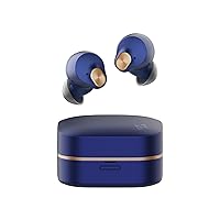 AVIOT TE-Q3 Small Active Noise Cancelling Wireless Earbuds, Bluetooth 5.3, Multipoint Connection, Built-in Mic, Medical Grade Silicone, Up to 42 Hours Playtime, IPX4 Waterproof (Blue)