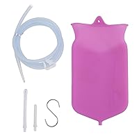 2 L Enema Bag Home Enema Kit, Coffee Enema Bucket Kit Home Shower Intestinal Irrigator for Men Women Detox Constipation(Purple), Enema Bag Kit Silicone with Soft Hard Nozzle Tip Attachment