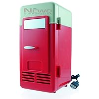 Mini USB-Powered Fridge Cooler for Beverage Drink Cans in Cubicle and Home office (Red)
