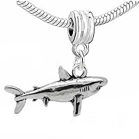 Shark 3d Dangle Charm Bead For Snake Chain Charm Bracelet