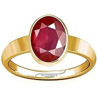3.25-3.50 Carat Ruby Manik Gemstone Panchdhatu Adjustable Plain Design Ring for Men & Women