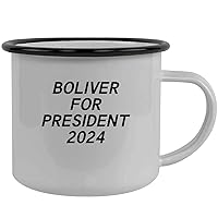 Boliver For President 2024 - Stainless Steel 12oz Camping Mug, Black