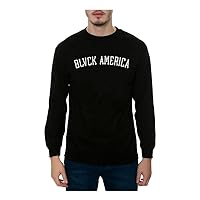 Mens The Blvck America LS Graphic T-Shirt, Black, XX-Large