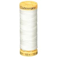 Gutermann Natural Cotton Thread 110yd, Nu White