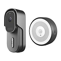 Smart Home Video Doorbell Camera 1080P Outdoor Doorbell with Battery Waterproof Home Cameras (Color : Black, Size : As Shown)