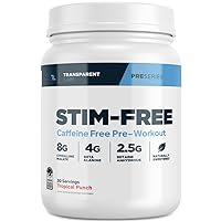 Transparent Labs Stim-Free Pre-Workout - Caffeine & Stim Free Pre Workout Powder for Men and Women with Beta Alanine Powder, Citrulline Malate, & elevATP - 30 Servings, Tropical Punch